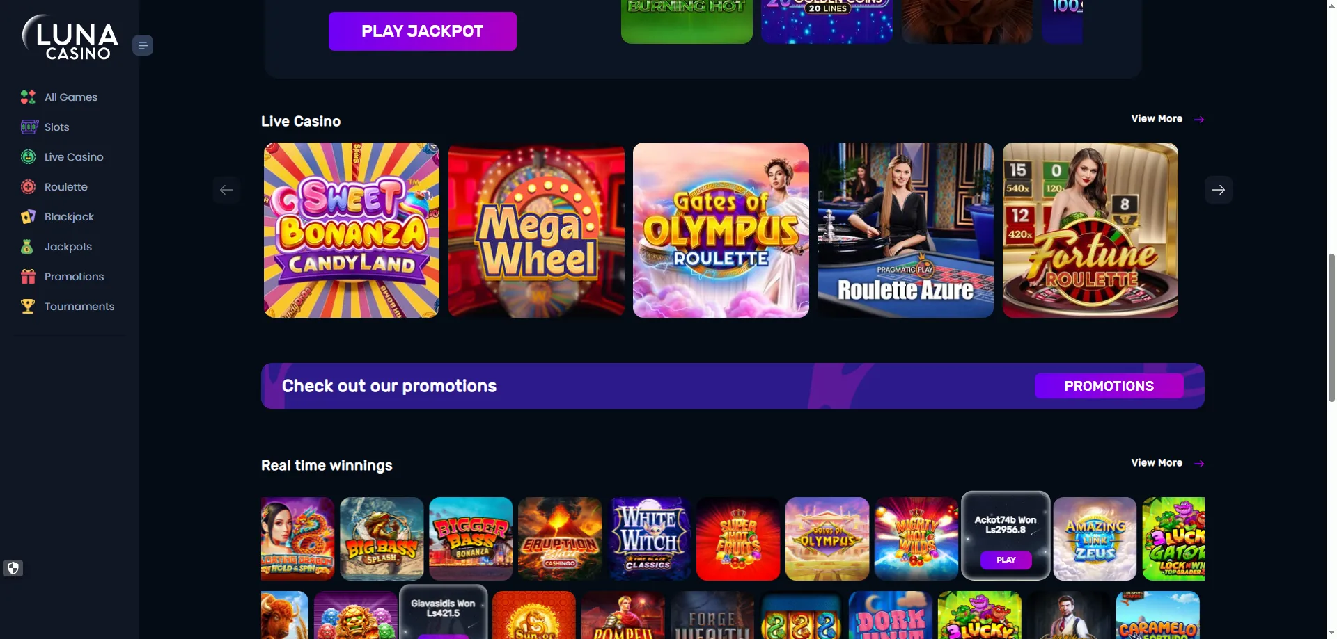 Casino en vivo Luna Casino – ruleta en directo con crupiers reales
